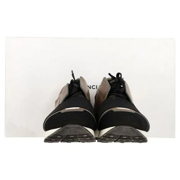 Balenciaga Race Runner Sneakers in Multicolor Leather and Suede